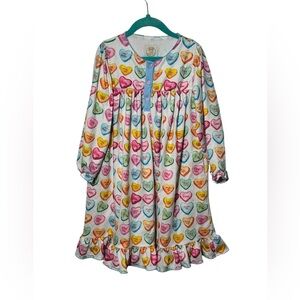 Little Bear Smocks Valentine Heart Expression‎ Night Gown Size 6 Long Sleeve